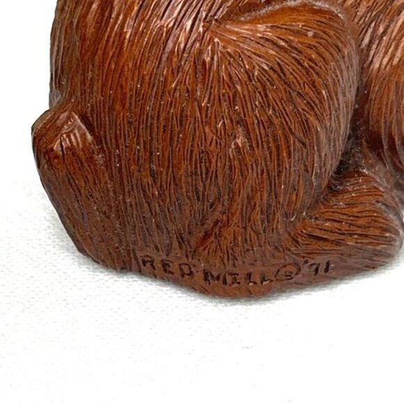 Vtg Red Mill Mtg Bunny Rabbit Figurine Pecan Resin 1991 - Picture 8 of 8